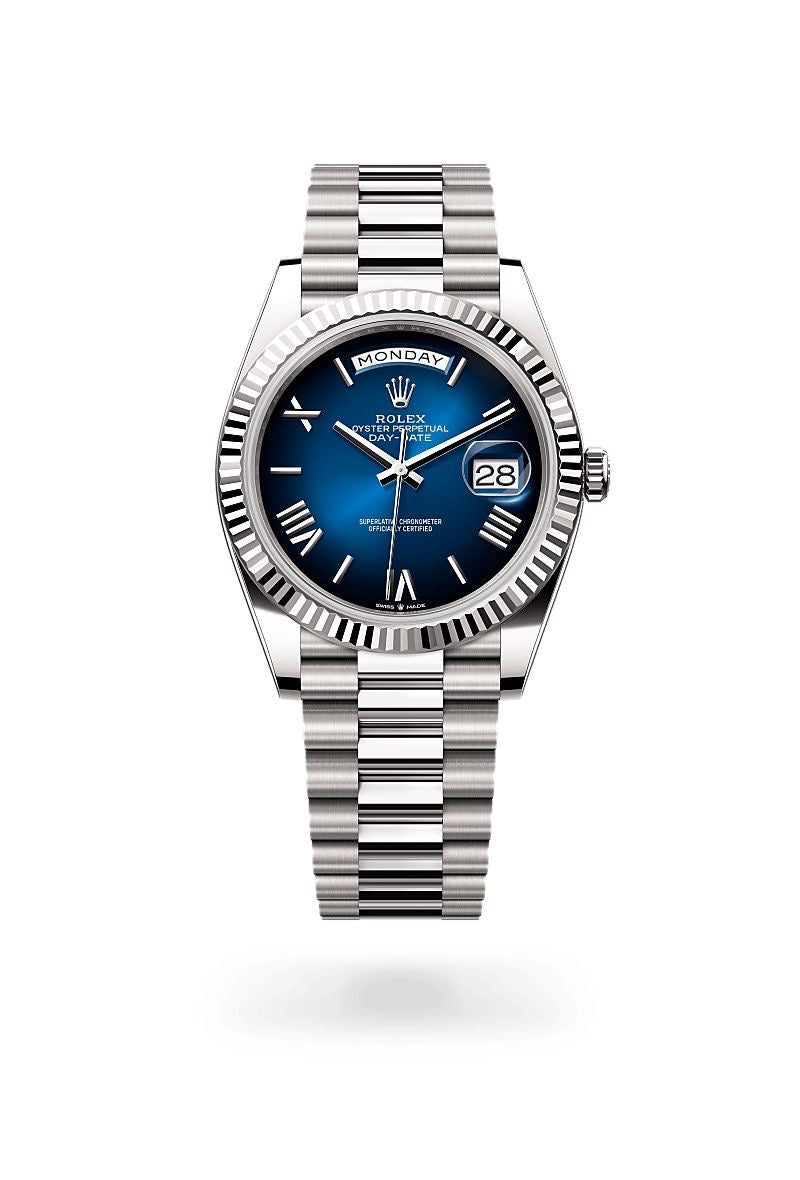 ROLE_X OYSTER PERPETUAL DAY DATE 40 || SILVER BLUE