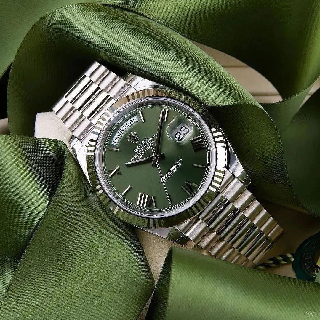 ROLE_X OYSTER PERPETUAL DAY DATE 40 || SILVER GREEN