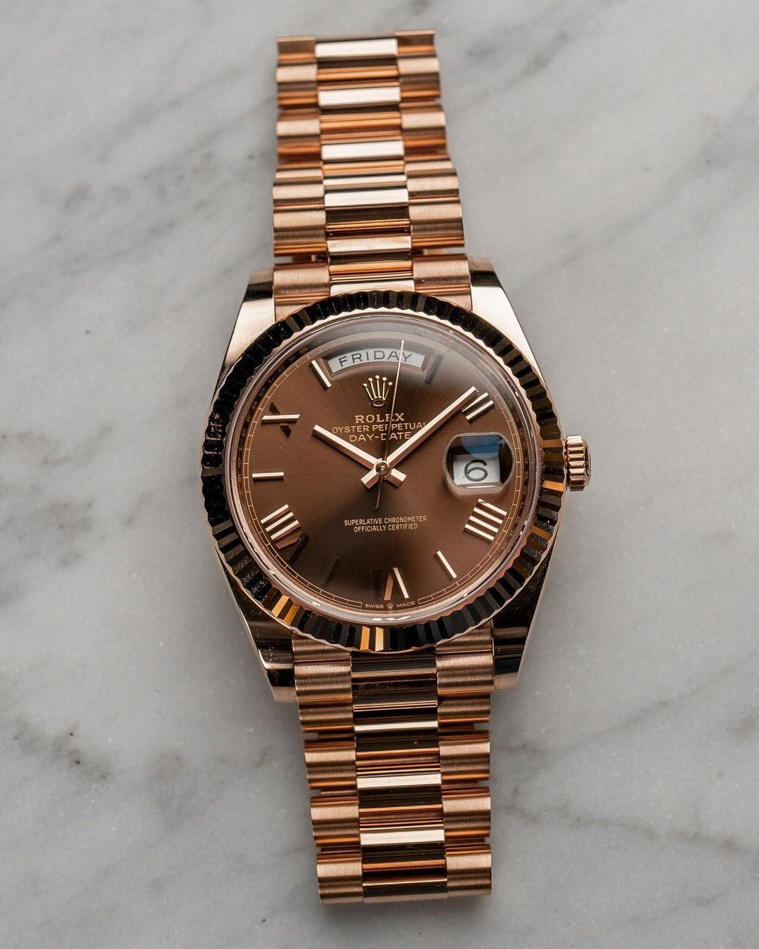 ROLE_X OYSTER PERPETUAL DAY DATE 40 || CHOCOLATE BROWN