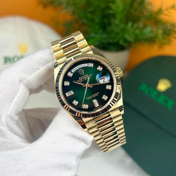 ROLE_X OYSTER PERPETUAL DAY DATE 40 || GOLD GREEN DIAMOND