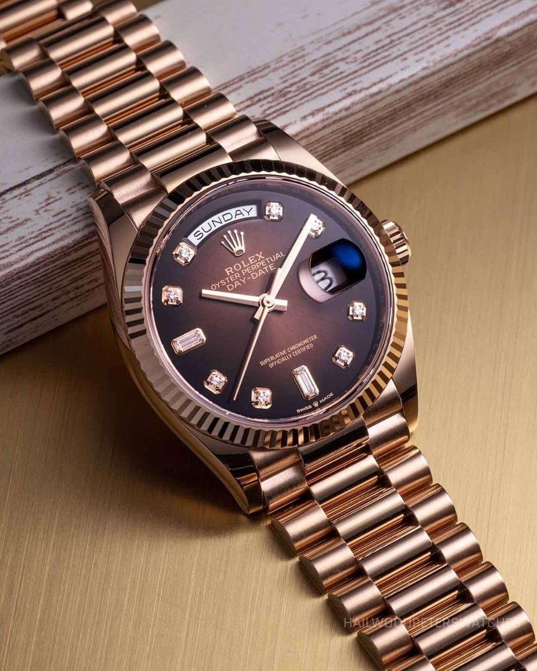 ROLE_X OYSTER PERPETUAL DAY DATE 40 || CHOCOLATE BROWN