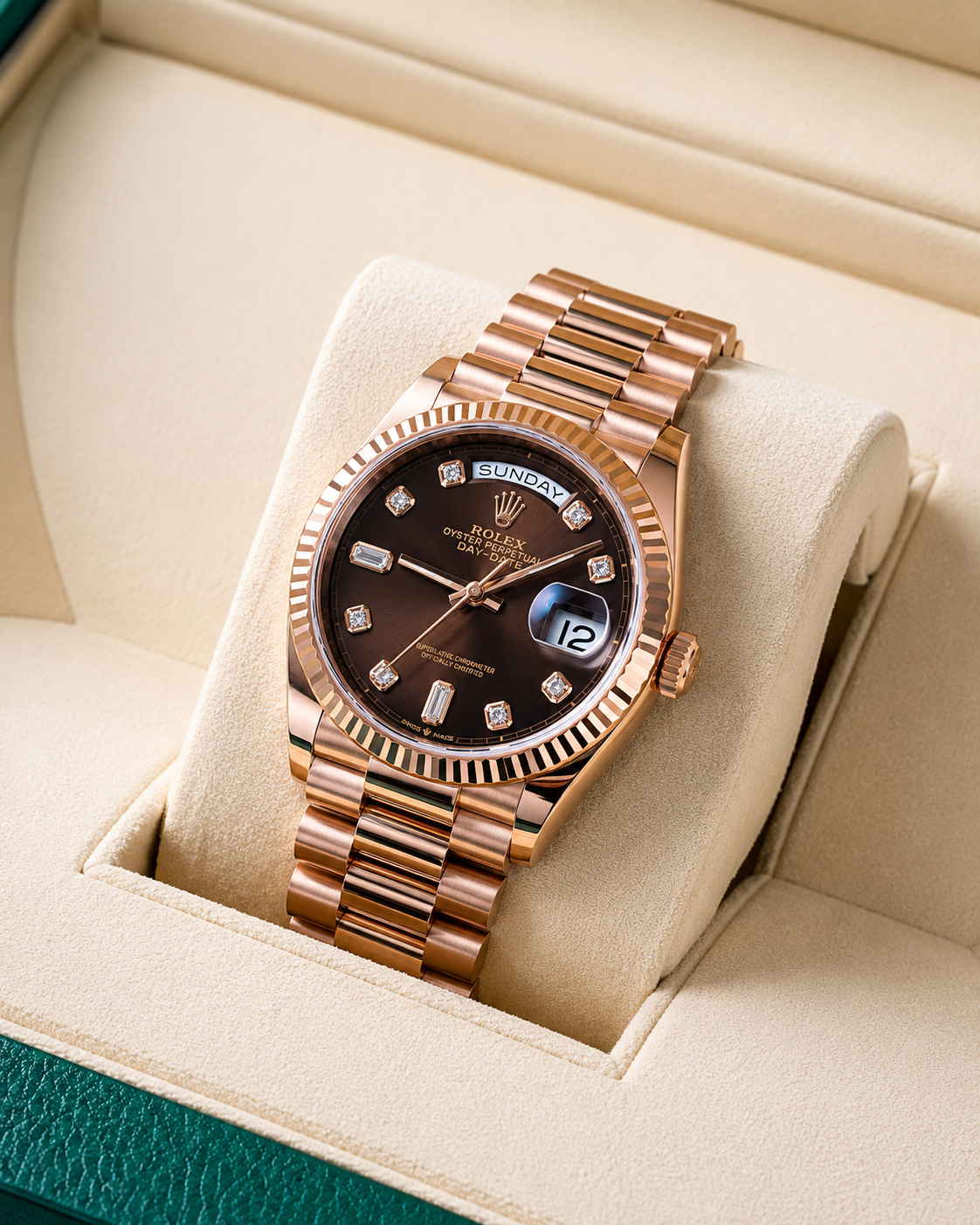 ROLE_X OYSTER PERPETUAL DAY DATE 40 || CHOCOLATE BROWN
