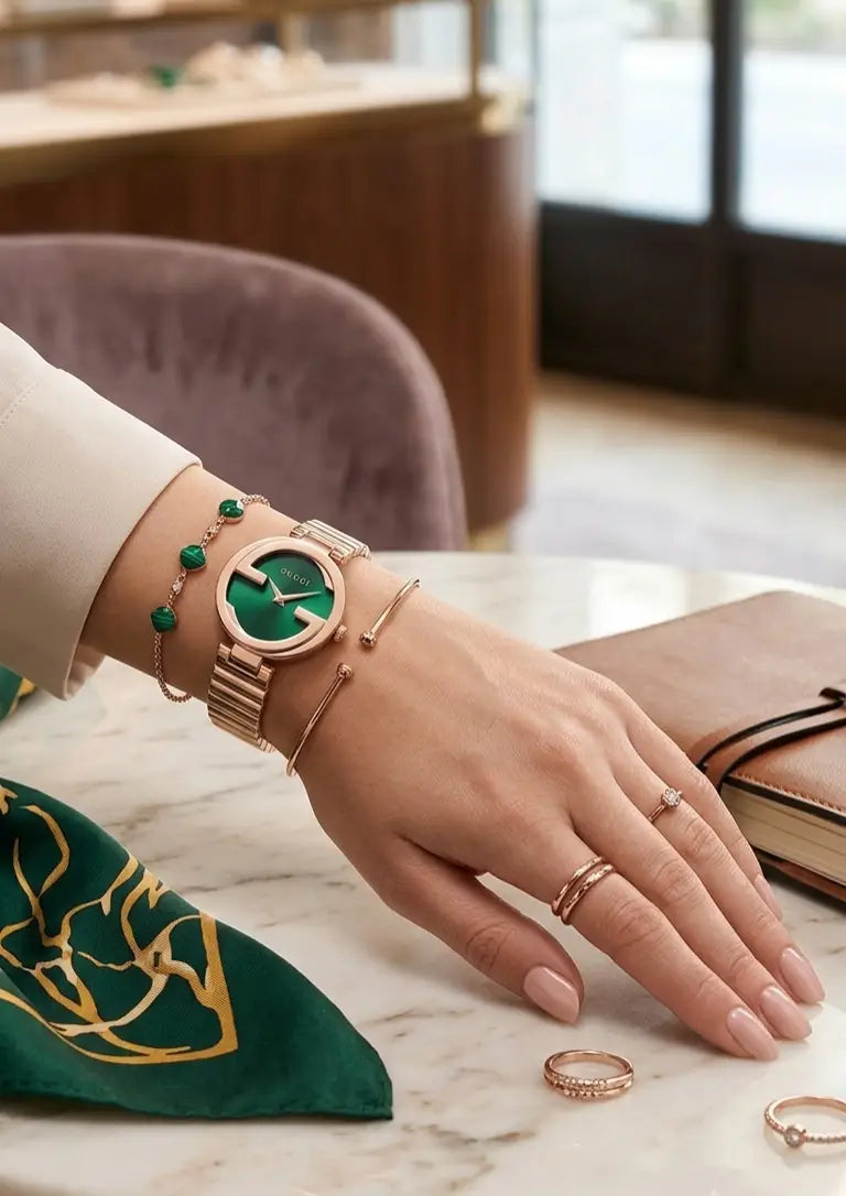 Gucci women || Rose gold Green