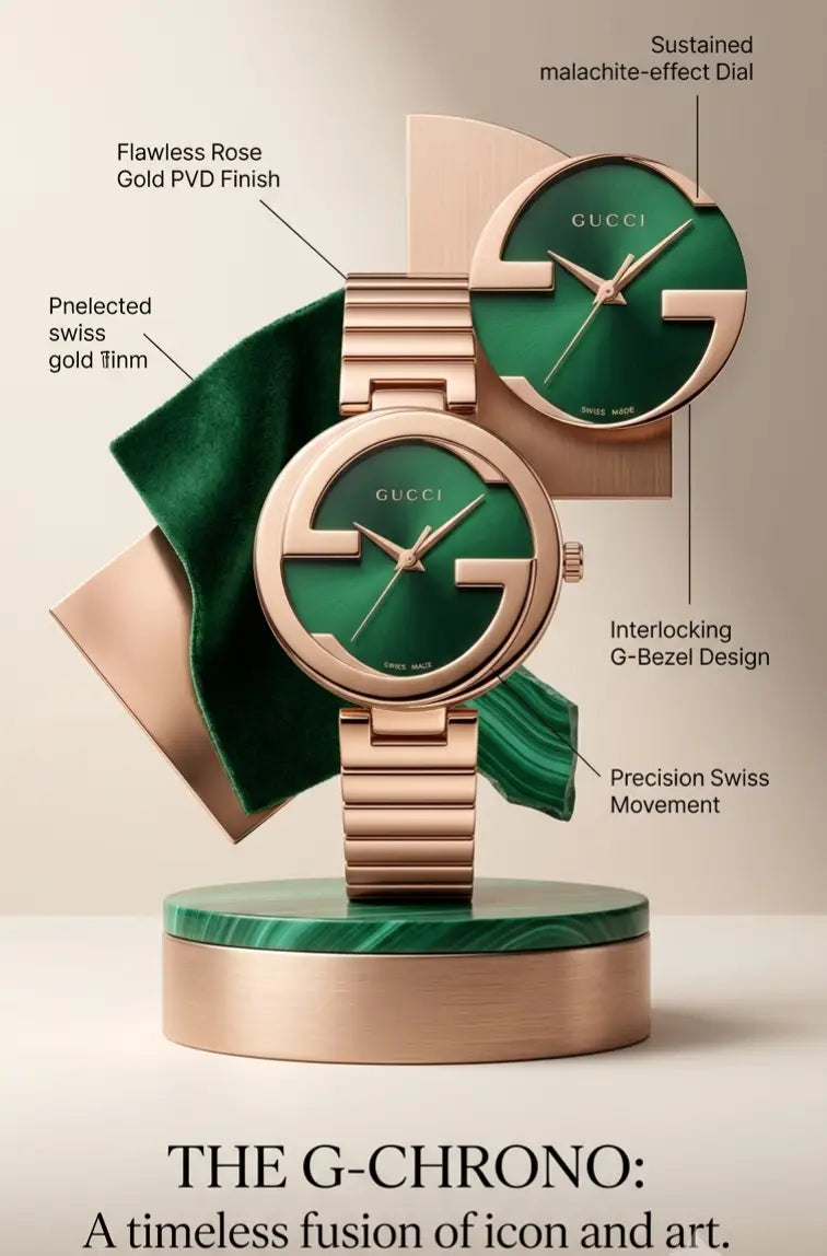 Gucci women || Rose gold Green