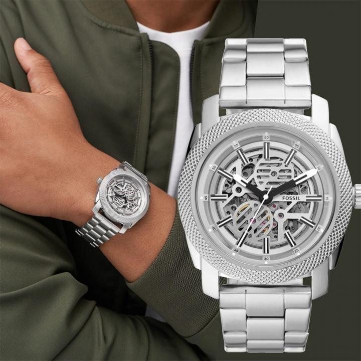 Fossil Bronson Automatic silver || Me3218