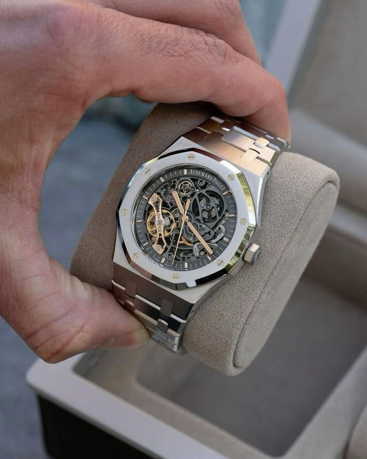 Audemars piguet Royal oak Skeleton dial || silver