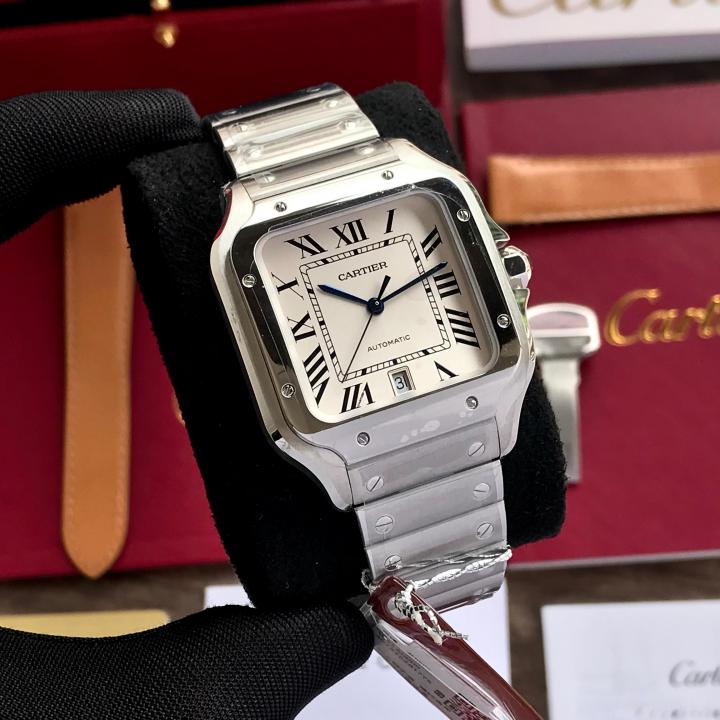 Cartier santos Automatic Silver white