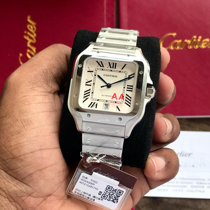Cartier santos Automatic Silver white