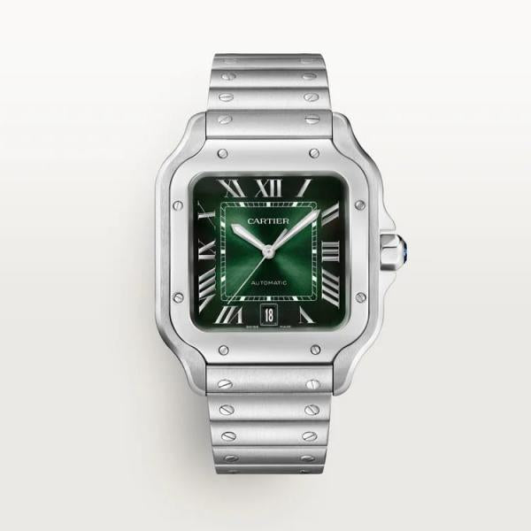 Cartier Santos Silver Green Automatic