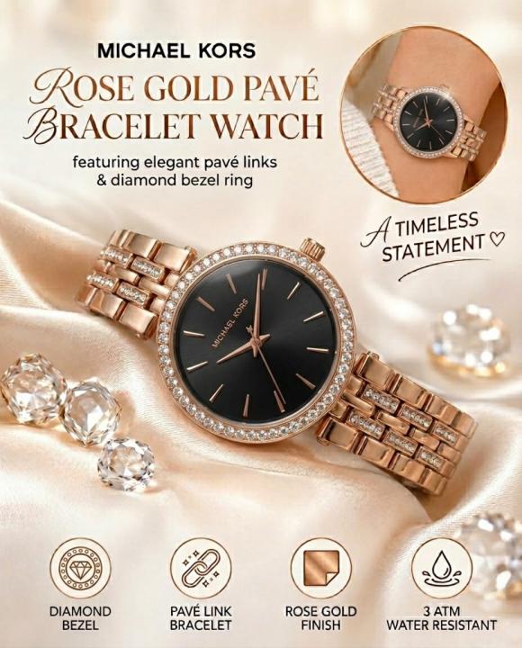 Michaee_l Kors Darci Rose Gold Black
